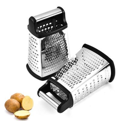 China Wholesale 4 Sides Vegetable Multifunctional 4 Sides Stainless Steel Cheese Grater Slicer Stainless Steel Grater Viable for sale