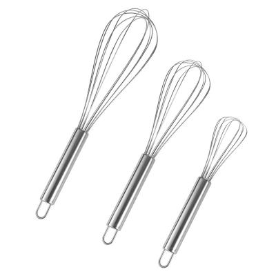 China 8/10/12 Inch Hand Held Hand Shake Beater Stainless Steel Balloon Egg Beater Viable Egg Cooking Mixing Stick for sale