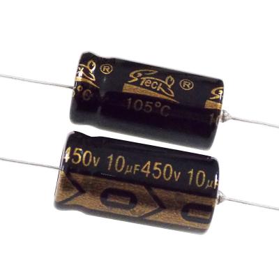 China Taiwan Electronic Consumer Products Manufacturer Of Aluminum Electrolytic Capacitor, Axial 10uF 450V for sale