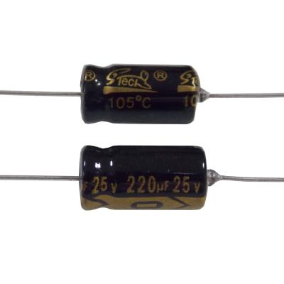 China Taiwan Electronic Consumer Products Manufacturer Of Aluminum Electrolytic Capacitor, Axial 220uF 25V for sale