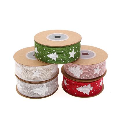 China Touch Feeling Customized Cotton Ribbon Gift Ribbon Christmas Ribbon for sale