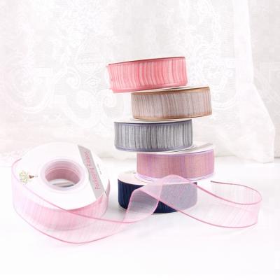 China PLAIN LONGSUN HOT New Arrival DIY Florist Snow Organza Elegant Ribbon for sale