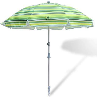 China Outdoor Furniture 200cm Polyester Fiberglass Frame Garden Beach Umbrella for sale