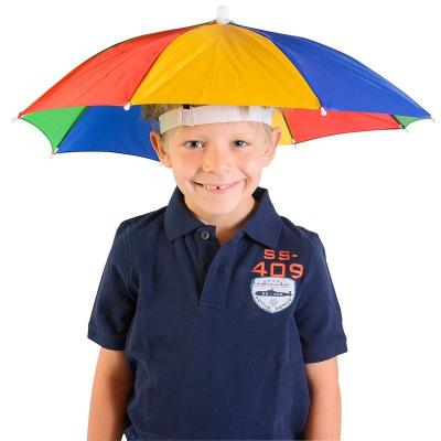 China Wind Proof Umbrella Hat Cap Folding Umbrella Fishing Hiking Golf Beach Headwear Umbrella for sale