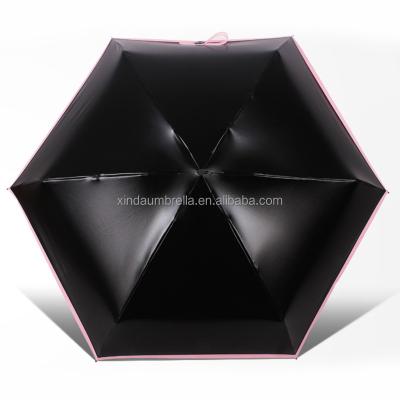 China Polyester Wholesale Customized Polyester 5 UV Print Foldable Mini Pocket Umbrella With Logo for sale