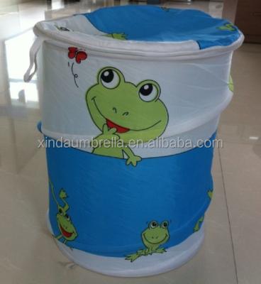 China Foldable pop up basket moving items in lovely frog print for sale