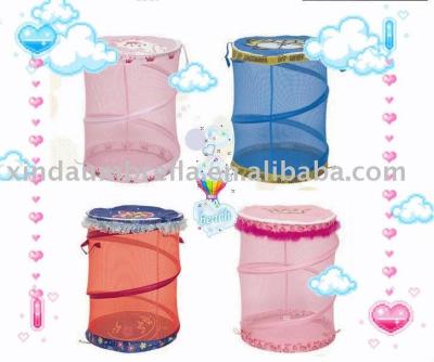 China Foldable Color Mesh Folding Laundry Hamper Storage Basket Cheap Tub for sale