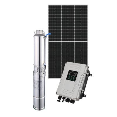 China Water Charge ANGSI 6Inch 56meter AC/DC Electric High Pressure CE Multistage Submersible Solar Water Pump for sale