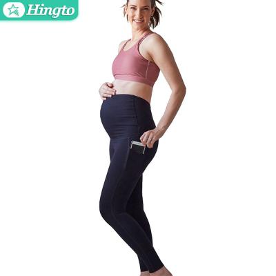 China Anti-Allergy Basics For Pregnant Mothers Maternity Leggings Over Belly Pregnancy Workout Yoga Tights Active Pants for sale