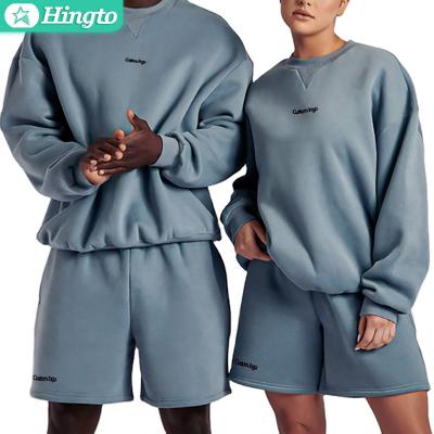 China Breathable Couple Clothes Streetwear Sweat Suit Two Pieces Set Gym Sports Tracksuit Mens Blank Shorts Sets In Training for sale