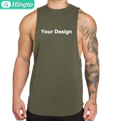 China OEM Breathable Men's Fitness T-Shirts Sport Vest Sleeveless Gym Wear Workout Clothing Bodybuilding Smooth Singlet Running Tank Tops Men for sale