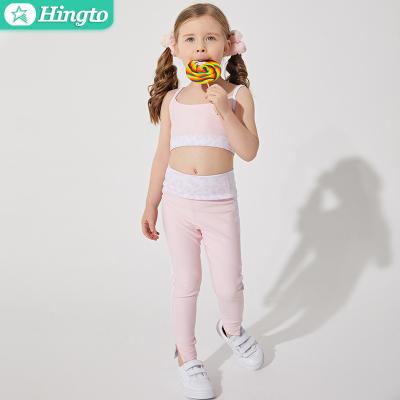 China Hingto Breathable High Quality Kids Active Leggings Sports Clothing For Kids for sale