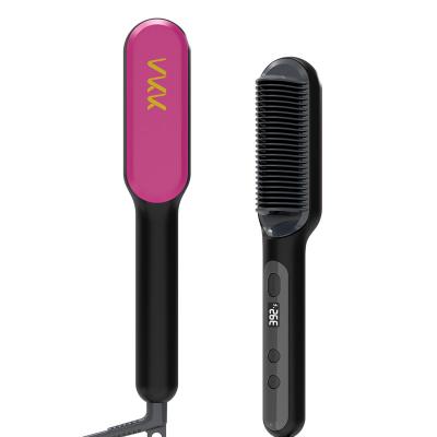 China Hair straightener and curler. Reduces Frizz and Static Electronic Vkk Factory Price Hair Straightener Comb Hair Straightener Brush for Women for sale