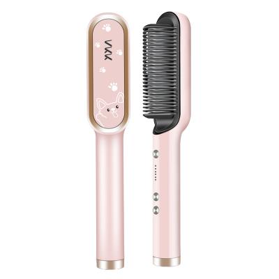 China Hair straightener and curler. Reduces Frizz and Static Vkk Custom Design Electric Hair Straightener Hot Comb Hot Bling Airbrush Comb for sale