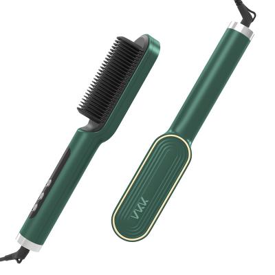 China Hair straightener and curler. Anion Reduces Frizz And Static Custom Hair Electric Hot Comb From Vkk Stijltang Borstel Hete Kam Hair Straightener Brush Ionic for sale