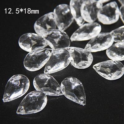 China 18 Mm Acrylic Length Faceted Raindrop Beads Clear Acrylic Beads for sale