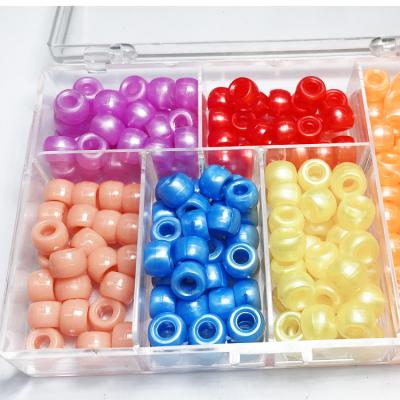 China Acrylic Plastic Round Seed Bead With Big Hole Wholesale For Necklace Bracelet Pony Beads for sale