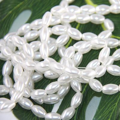 China Jewelry Making at Wholesale Price 3*6mm Colored Oval Imitation ABS Rice Shaped White Teardrop Bead Beads for sale