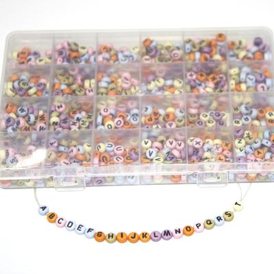 China DIY jewerly 1920pcs boxed round acrylic multicolor alphabet bead set letter beads for sale