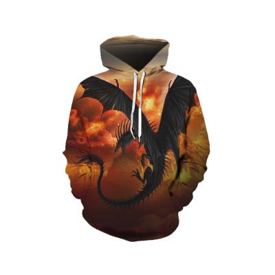 China High Quality Hot Sale Customized Digital 3d Dragon Anti Shrink Printing Long Sleeve Pullover Hoodie Large Pocket Casual Sports for sale