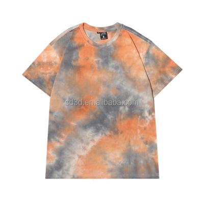 China Best Selling Tie Dye Women's Anti-Wrinkle O-Neck T-Shirt Digital Printing Summer Woman Quick Dry Top 3D Printed for sale