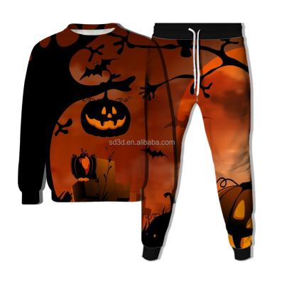 China Halloween QUICK DRY Men's Hoodies Sets Crewneck Pop Women Hooded Tracksuit 3d Printing Wholesale for sale