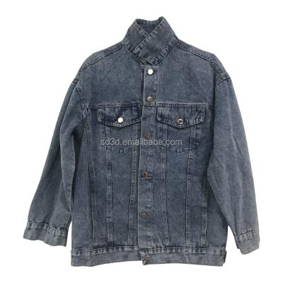 China Women Denim Windproof Jackets In Autumn Winter Unisex Pop Blue Color Coat Can Be Customized Printing for sale