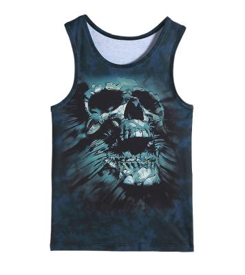 China Popular Sleeveless Human Skeleton Pattern Print Workout Tank Top Anti Wrinkle Workout Tank Top Cool Quick Dry 3d Breathable Anti-Wrinkle Printed for sale