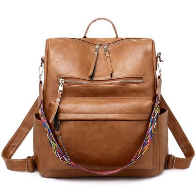 China 2022 new fashion anti-theft Korean women's bag Central Institute of Statistics bags fashion leather backpack for sale