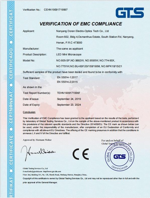 CE - Nanyang Doran Electro-Optics Tech Co., Ltd.