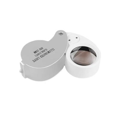 China Portable Mini Size MG21011 40X LED Magnifier Jewelry Pocket Magnifier for sale