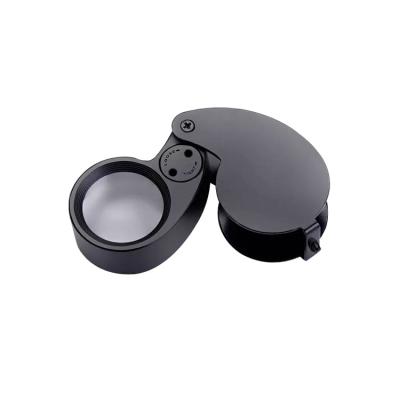 China Portable Mini Size MG21011 40X Magnifying Glass Pocket LED Diamond Loupe for Promotion Gift for sale