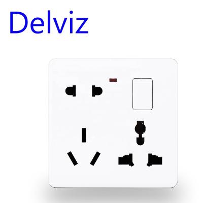 China Customizable Electrical Switch Control Socket Delviz Jack Switch Knob Control, AC 110V~250V, International Universal Power Electrical Wall Outlet for sale