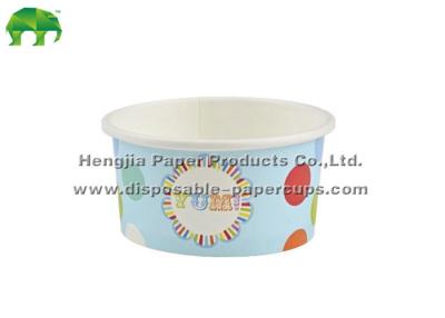 China Blue Cute Insulated 6oz Disposable Paper Bowls With 100% Virgin Pulp for sale