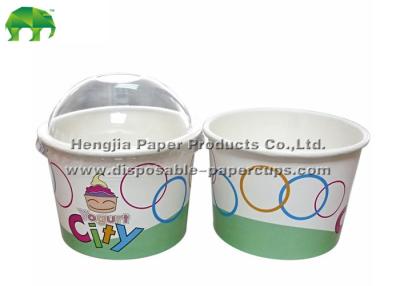 China Coloured Custom Frozen Yogurt Paper Ice Cream Cups 8oz / 12oz With Flexo Printing for sale