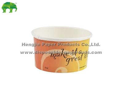 China Water Base Ink Single Wall PE Coated 8oz Custom Printed Paper Cups With PP lid for sale