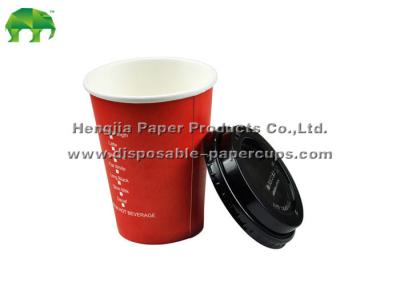 China Professional Red Single Wall Hot Drink Paper Cups 3.5oz - 22oz For Coffee Bars for sale