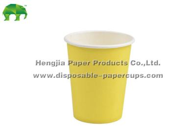 China Recipientes frios lisos biodegradáveis G/M 210g-350g dos copos de papel da bebida do amarelo 12oz à venda