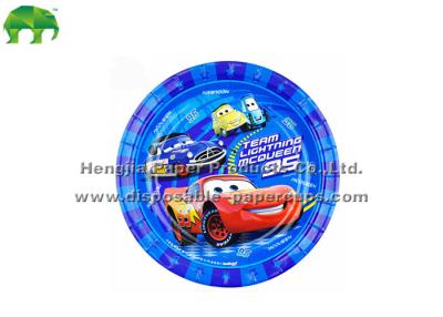 China Blue Small 8 Inch Cartoon Strong Disposable Paper Plates For Food for sale