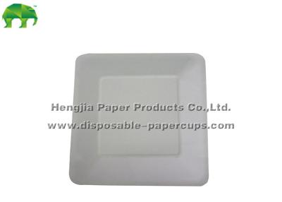 China Placas de papel disponibles fuertes blancas, 405gsm bandeja del papel del caramelo del cuadrado de 7,5 pulgadas en venta