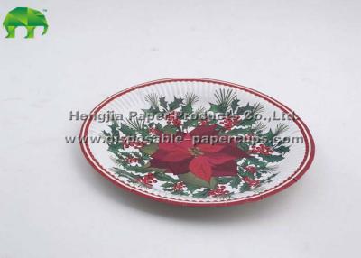 China Cute Bamboo Christmas Party Paper Plates Round Environmental Protection for sale