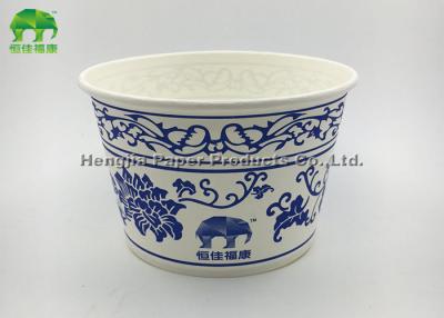 China Blue Cute Insulated 6oz Hot Paper Soup Bowls Paper Soup Containers for sale