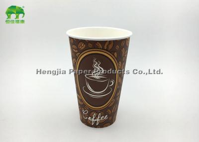 China 16 OZ Custom Paper Coffee Cups Single Wall Style Eco - Friendly for sale