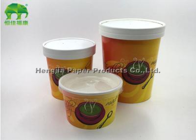 China Customized Disposable Paper Soup Cups , Take Away Recycled Paper Bowls for sale