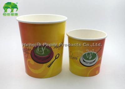 China 16 Oz Single Wall Disposable Paper Bowls Durable Glossy For Soup for sale