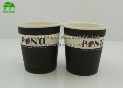 China Black Recyclable Small Take Away 6oz Tea / Espresso Paper Cup With No Leaking for sale