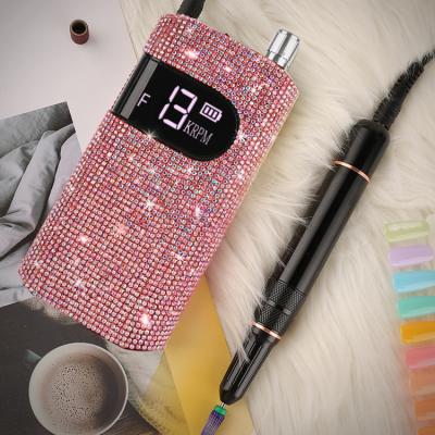 China Easy Apply CE and ROHS Certificated for Beauty New Beautiful Nail Care Shiny Rhinestones Efile in Cordless Rechargeable Nail Drill Machine for sale