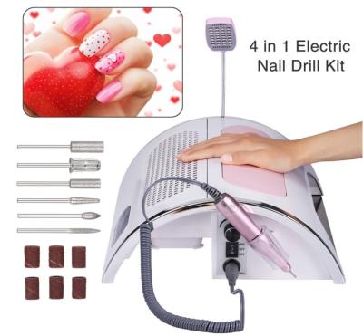 China Beauty Nail Drill Machines 4 In 1 Nail Drill Machine Dust Collector Drill Bit Sets Sanding Strips For Nail Art Use Manicure Pedicure for sale