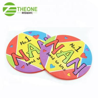 China Waterproof / Waterproof Soft-PVC Silicone Material Cup Mat With RFID NFC Chip for sale