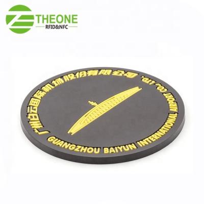 China Sustainable Tap For Control RFID NFC Silicone PVC Coaster For Mug for sale